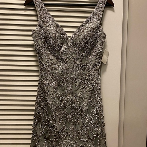 Elegant Silver Embellished Dress NWT - Picture 1 of 14